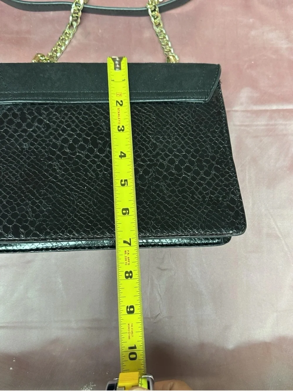 Topshop Black/Gold Panther Detail Crossbody Bag Handbag  Faux Leather